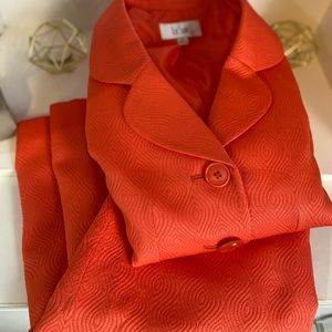 Orange Colored Jacket & Skirt Suit